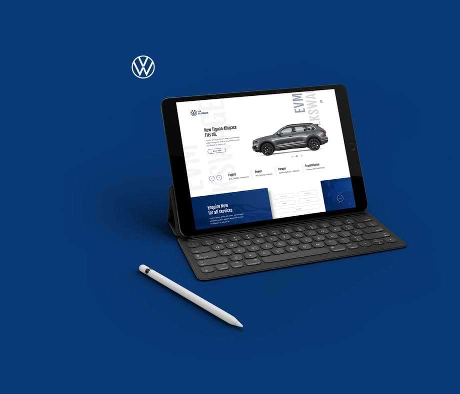 Website development of EVM Volkswagen