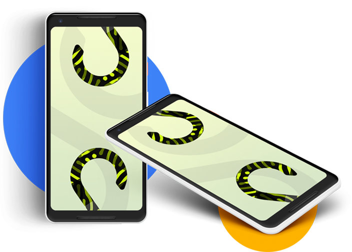 Two smartphones displaying the Saihasoft logo, with a snake coiled around each device.