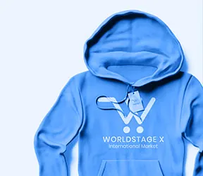 Branding of world stage x on hoodies