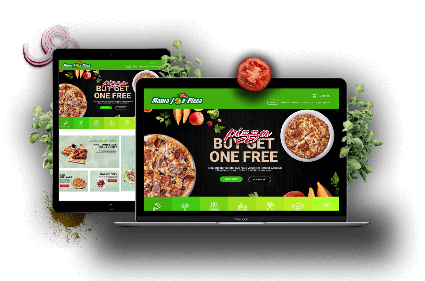 Online booking website for Mamajoz Pizza developed by website development company in Kochi