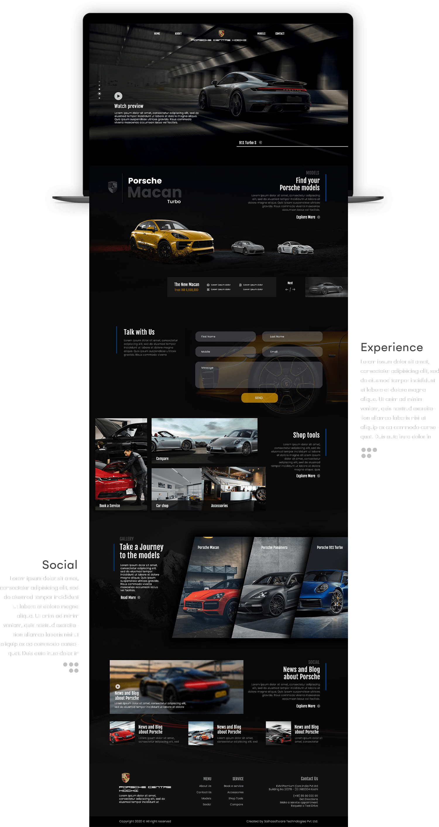 A modern website design showcasing a car dealership with sleek layouts and vibrant vehicle images.