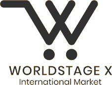 Worldstage XL international market featuring the company logo prominently displayed in a vibrant setting.