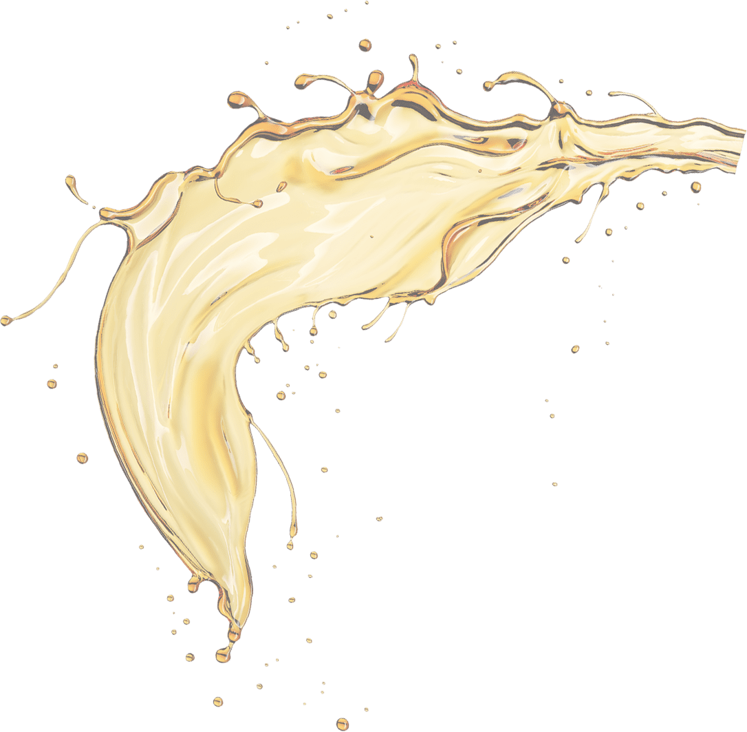 Partially submerged in a splash of oil lubricant.
