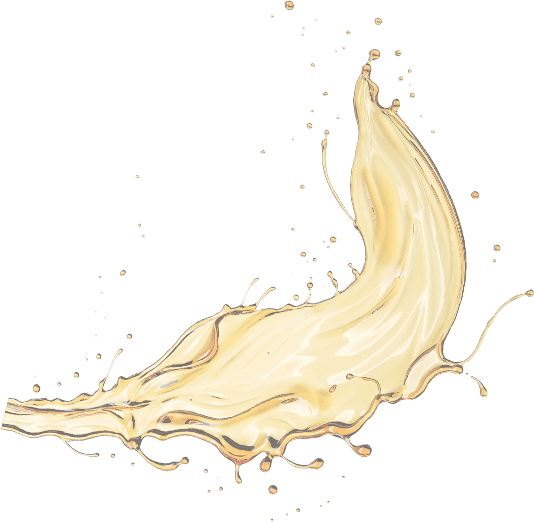 Partially submerged in a splash of oil lubricant.