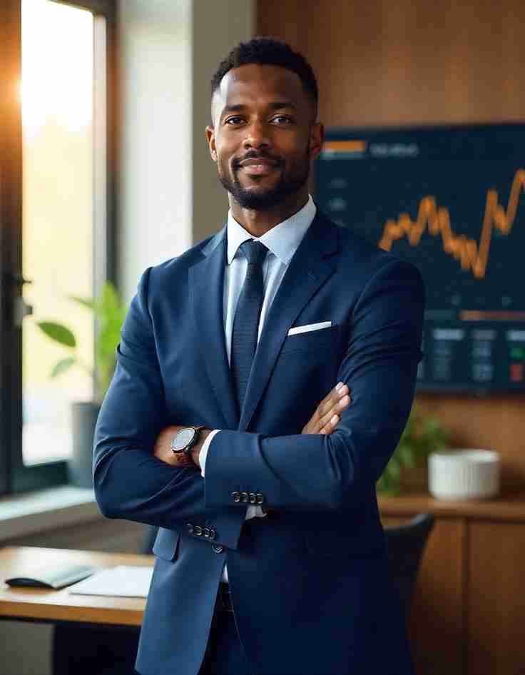Business professional paying merchants digitally