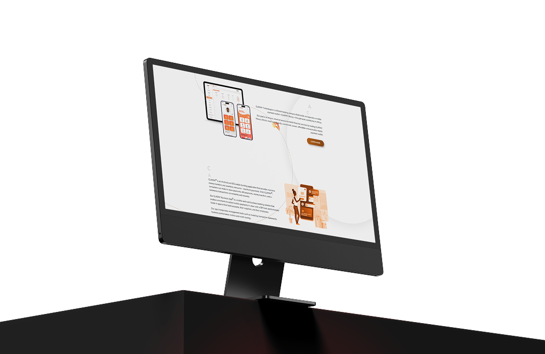 CLIKPAY website displayed on a desktop monitor