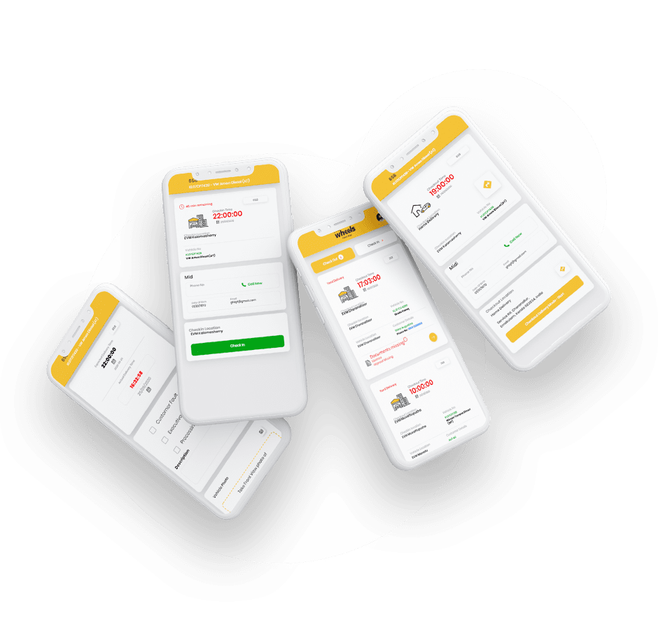 Three smartphones displaying various applications on their screens, showcasing diverse functionalities and designs.
