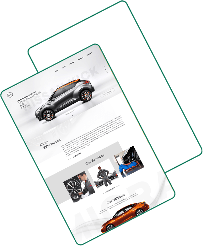 A sleek car website design featuring a modern layout, vibrant images, and user-friendly navigation elements.