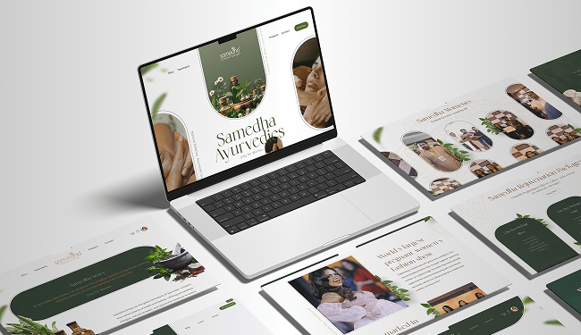 Samedha website mockup screen 2