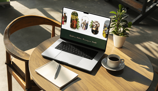 Samedha website mockup screen 4