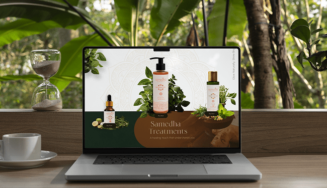 Samedha website mockup screen 5