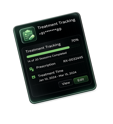 Treatment tracking progress card