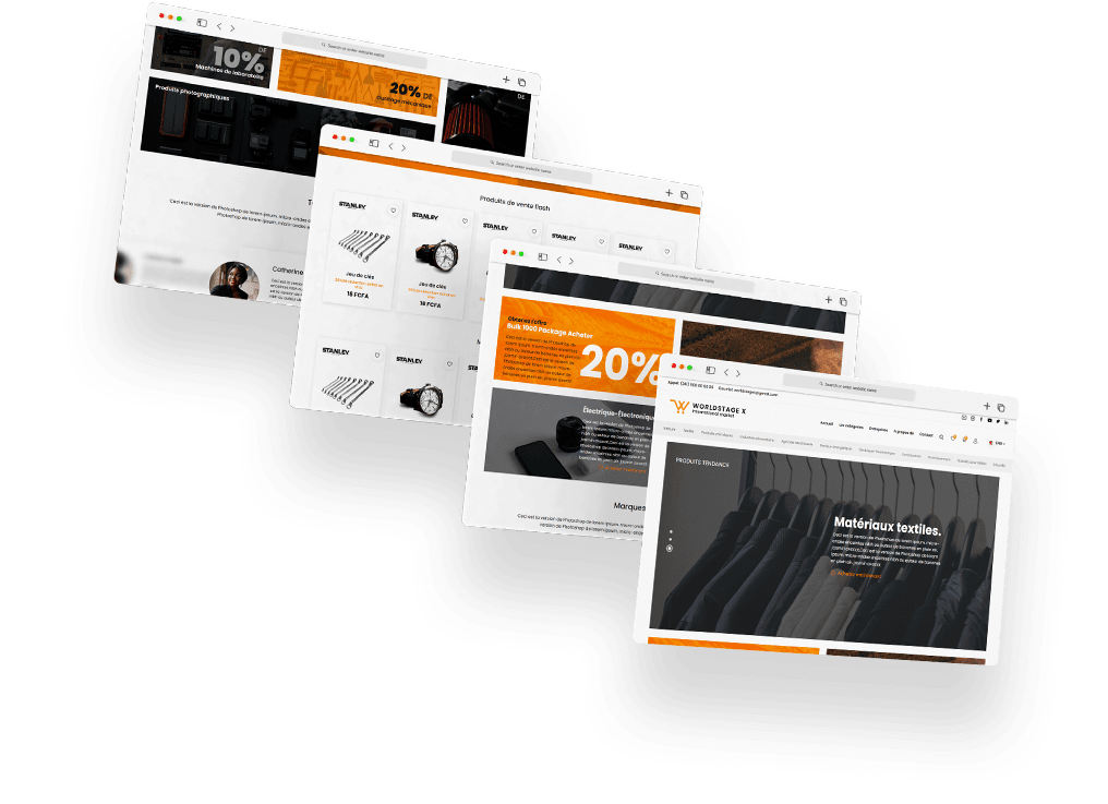 A collection of screens displaying various websites, showcasing diverse digital content and user interfaces.