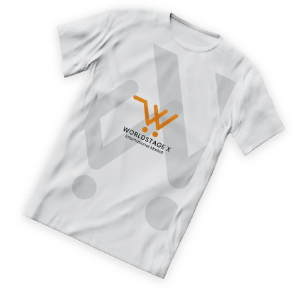 A white t-shirt featuring the logo of the World Wildlife Fund prominently displayed on the front.